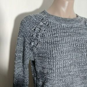 SO BRAIDED SHOULDER KNIT SOFT LONG SLEEVE SWEATER